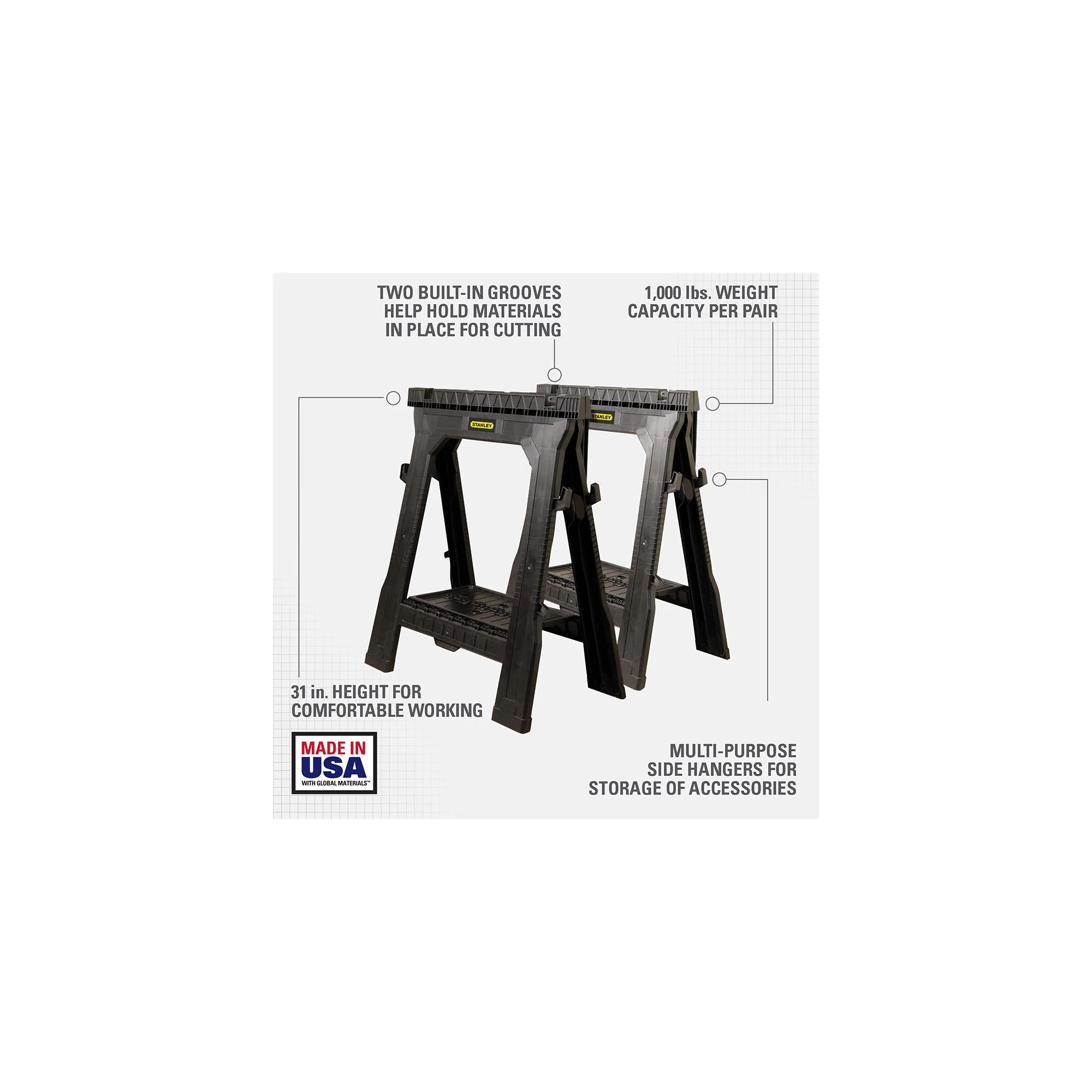 Stanley Folding Sawhorse Twin Pack - Image 10