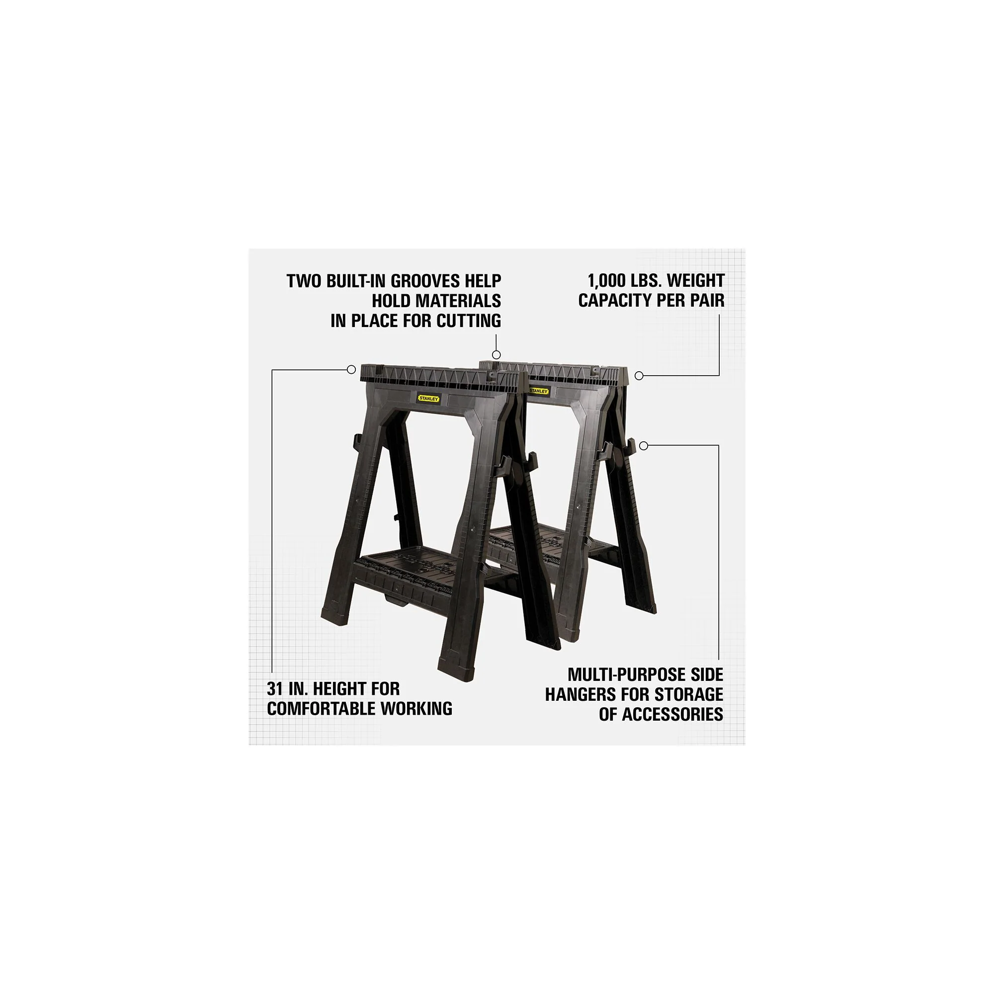 Stanley Folding Sawhorse Twin Pack - Image 15