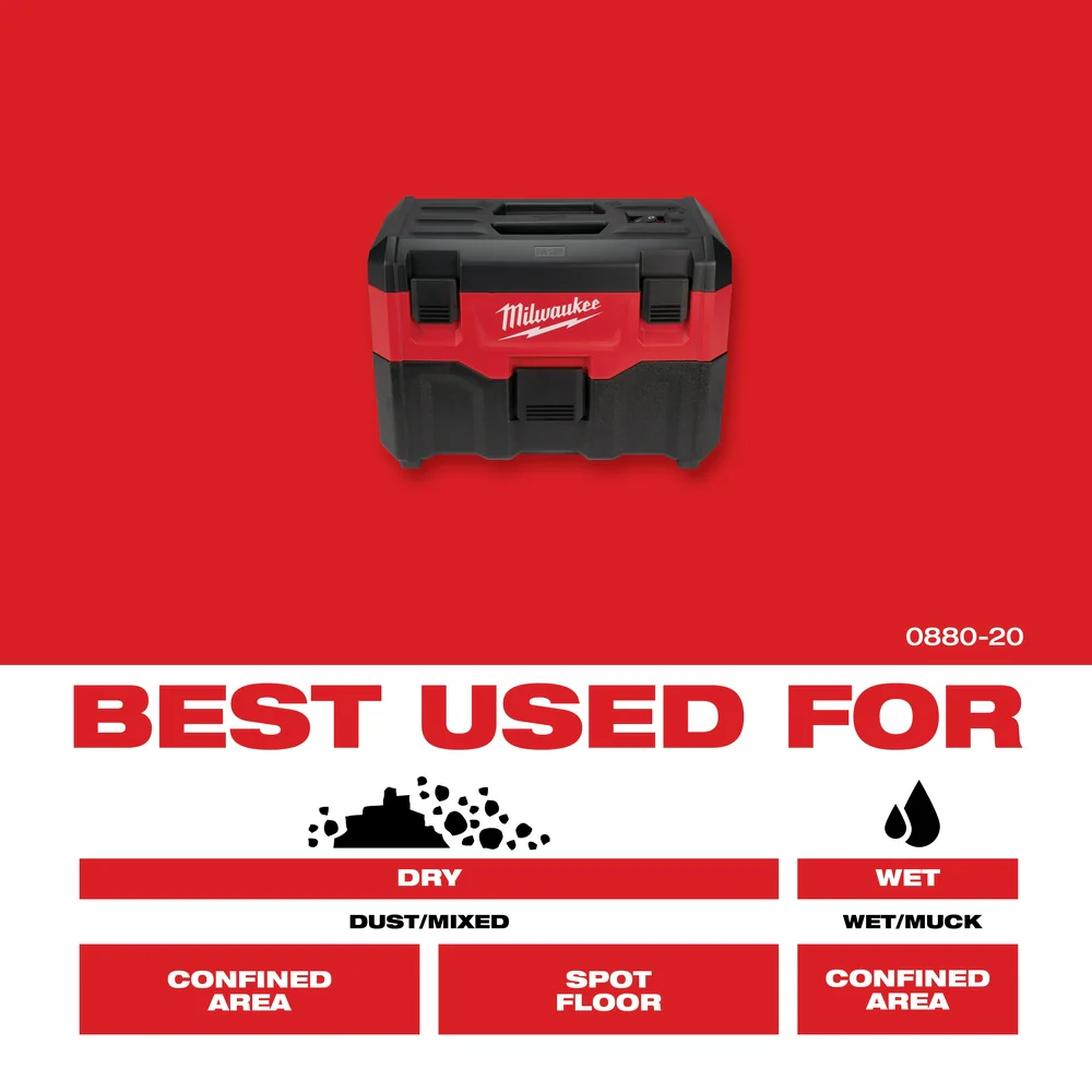 Milwaukee M18 Cordless 2-Gallon Wet/Dry Vacuum - Tool Only - Image 10