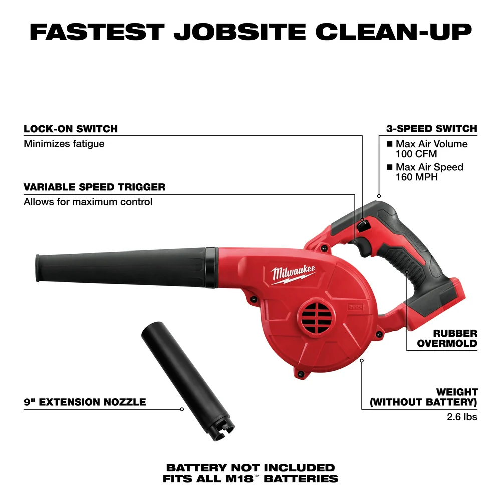 Milwaukee M18 Cordless Compact Blower - Tool Only - Image 3