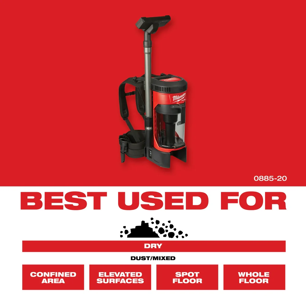 Milwaukee M18 FUEL Cordless 3-in-1 Backpack Vacuum - Tool Only - Image 13