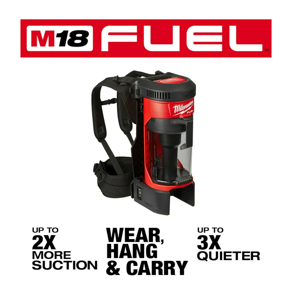 Milwaukee M18 FUEL Cordless 3-in-1 Backpack Vacuum - Tool Only - Image 3