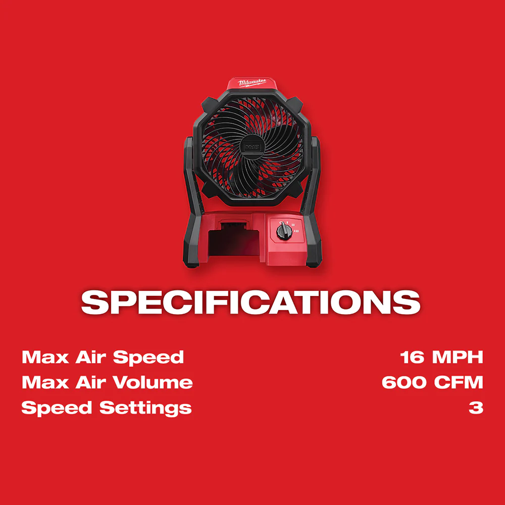 Milwaukee M18 Cordless Jobsite Fan - Tool Only - Image 4