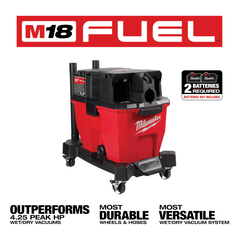 Milwaukee M18 FUEL 9 Gallon Dual-Battery Wet/Dry Vacuum - Tool Only - Image 3