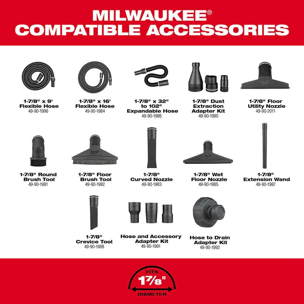 Milwaukee M18 FUEL 9 Gallon Dual-Battery Wet/Dry Vacuum Kit - Image 9