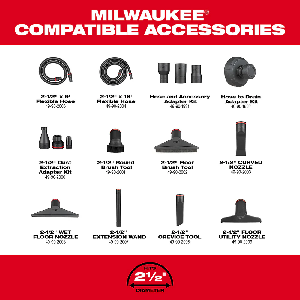 Milwaukee M18 FUEL™ 12 Gallon Dual Battery Wet/Dry Vacuum Kit - Image 9