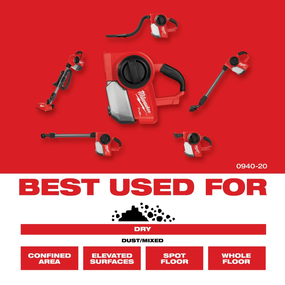 Milwaukee M18 FUEL Cordless Compact Vacuum - Tool Only - Image 13