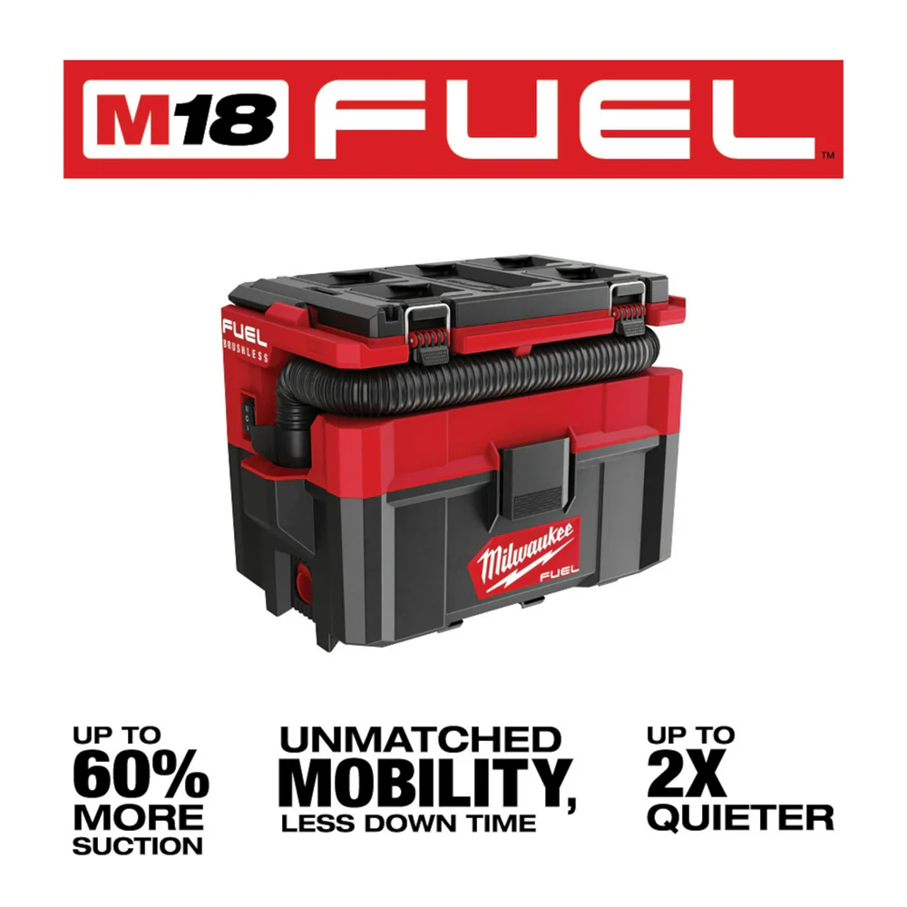 Milwaukee M18 FUEL Cordless PACKOUT 2.5 Gallon Wet/Dry Vacuum - Tool Only - Image 3