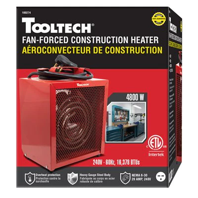 Tooltech Metal Construction Heater 4800W 240V 60Hz Red - Image 3