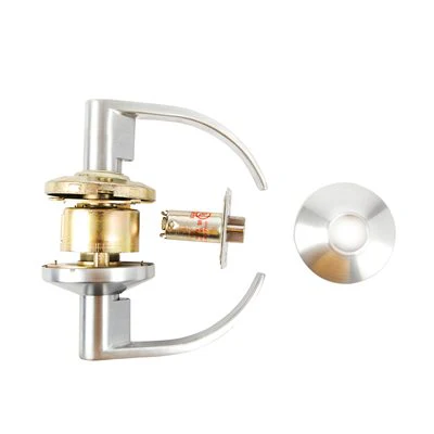Door Lock Lever Set Storeroom Satin Chrome (Commercial) Curved Handle - Image 3