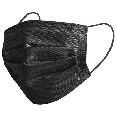 50PK Black 3-Ply Disposable Face Masks
