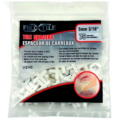 75PK Tile Spacers - 5mm (3/16")