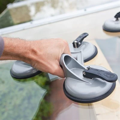 Tooltech Triple Head Aluminum Suction Cup Lifter - 280kg - Image 2