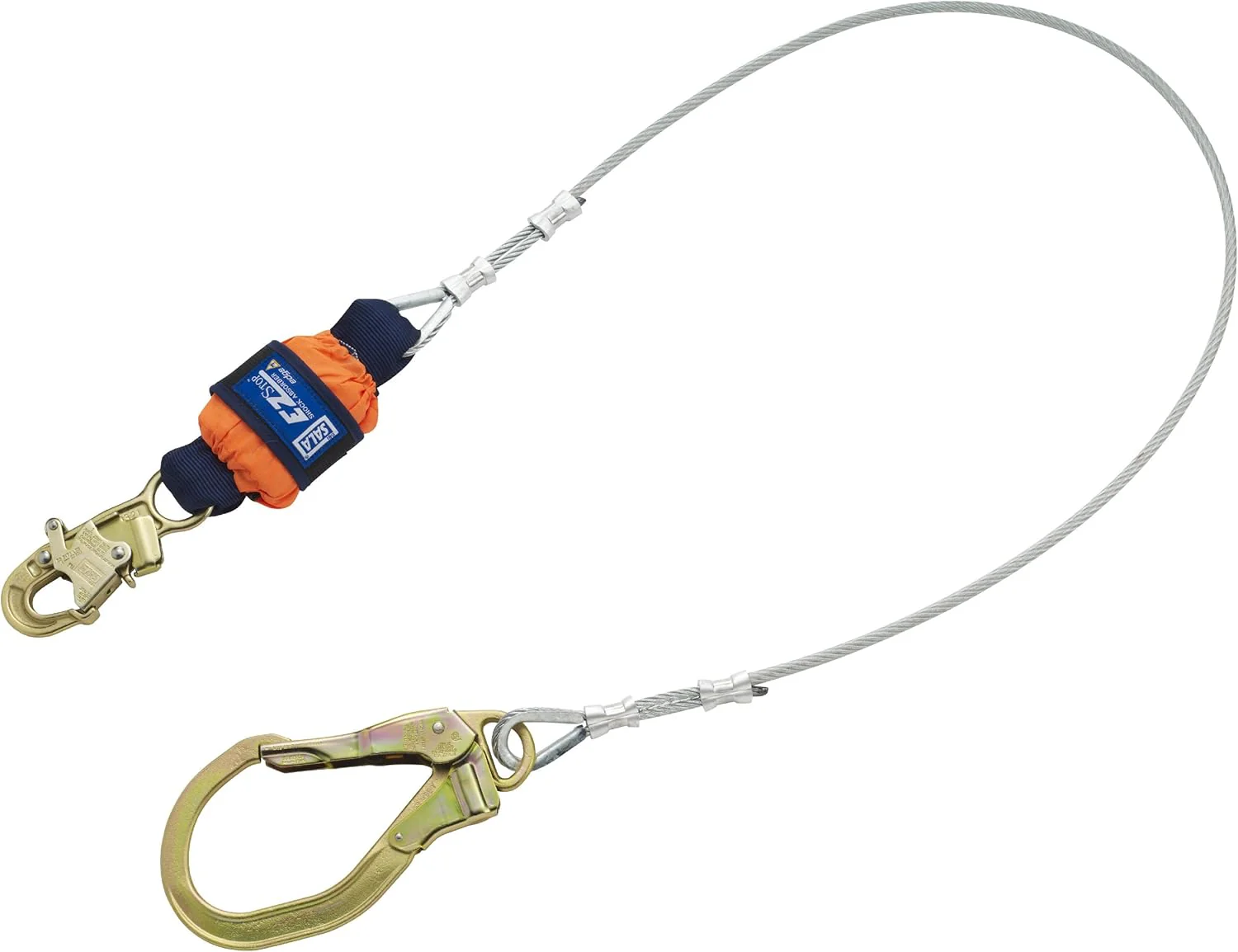 3M DBI-SALA EZ-Stop Leading Edge Cable Orange Shock Absorbing Lanyard - 6 ft