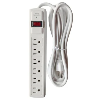 6ft 6-Outlet Power Bar w/ Surge Protection