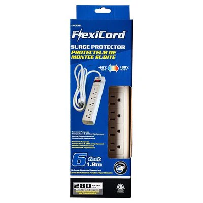 6ft 6-Outlet Power Bar w/ Surge Protection - Image 4
