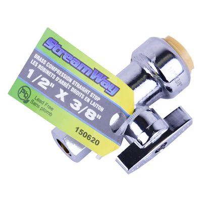 Push-Fit Lead Free Straight Stop - 1/2" x 3/8" - Image 2