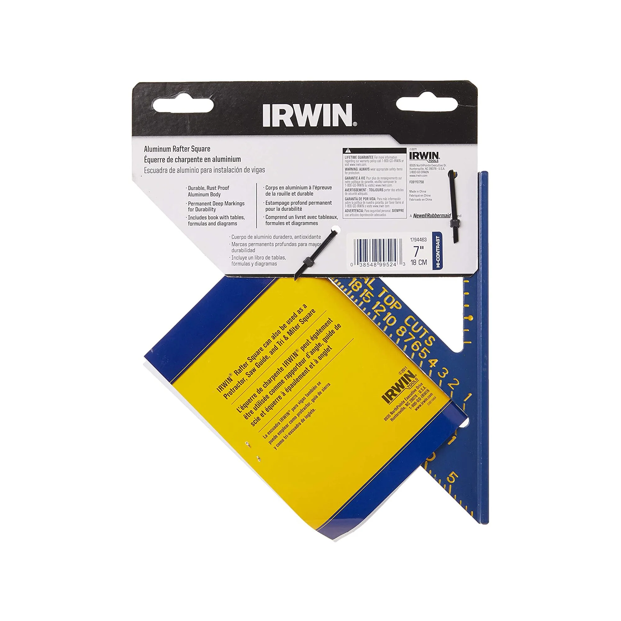 Irwin Hi-Contrast Aluminum Rafter Square - 7" - Image 10