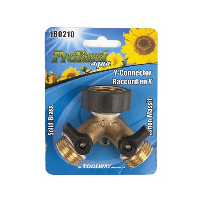 ProYard Brass Hose Y Control Valve w/ Shut-Off Levers - Image 3