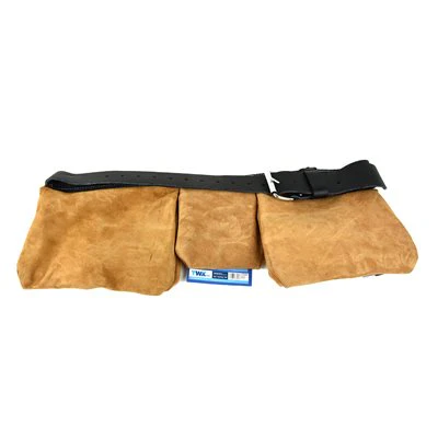 Split Leather 12-Pocket Waist Apron w/ 2" Leather Belt - Beige - Image 3