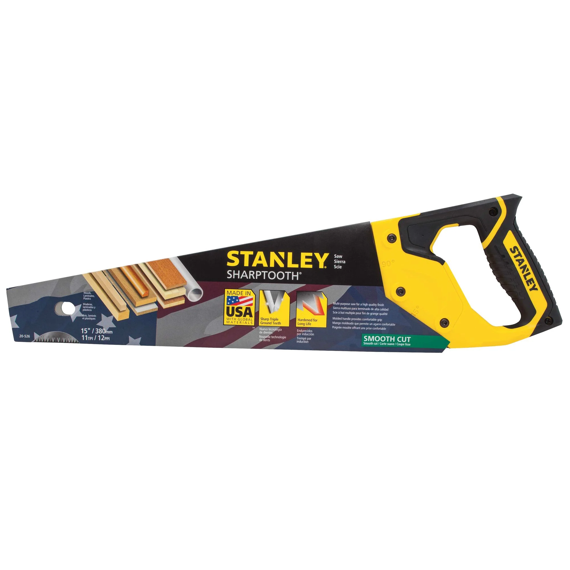 Stanley 15" Finish Cut SharpTooth Saw - Image 3