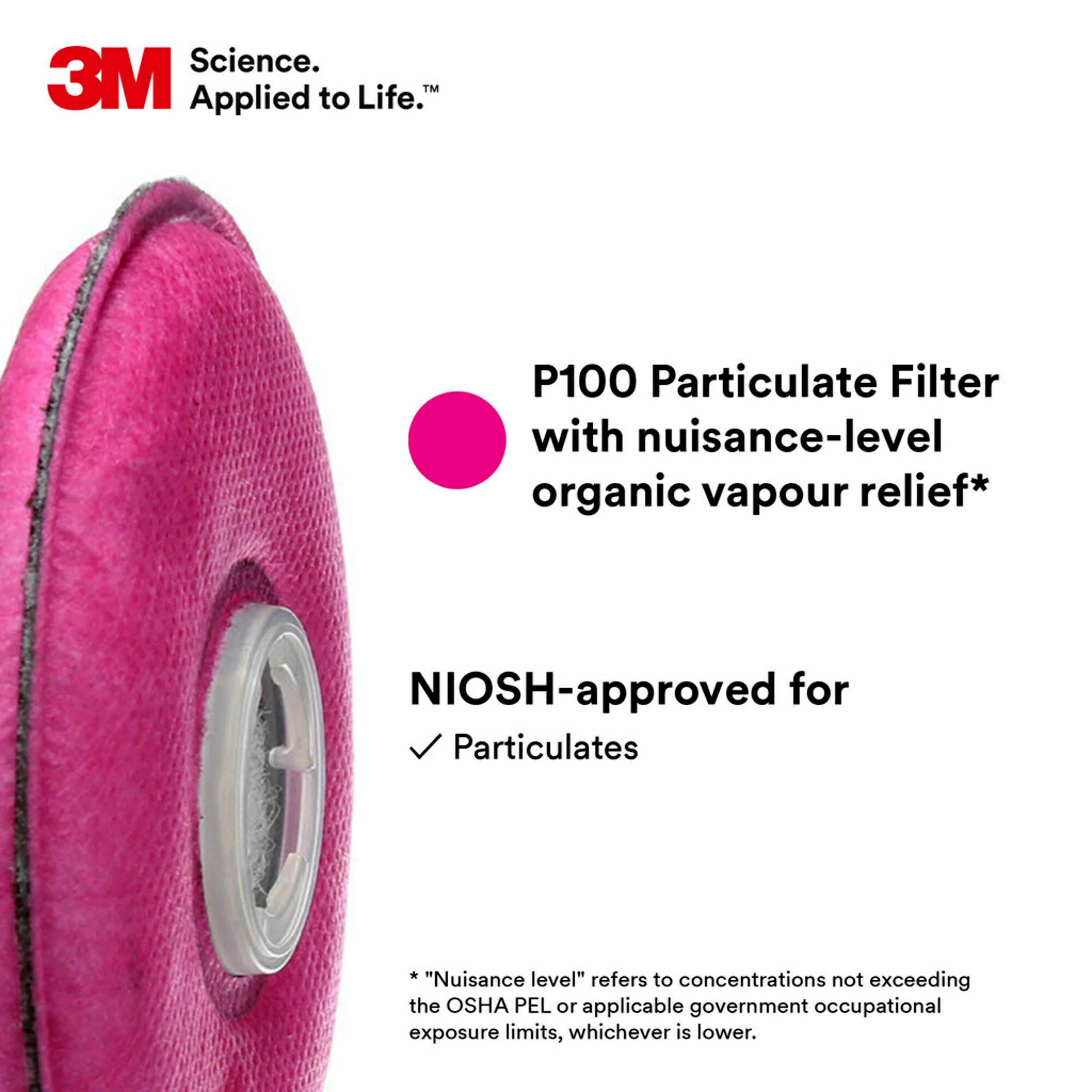 3M™ 2097 P100 Particulate Filter w/ Organic Vapour Relief (2 Pack) - Image 4