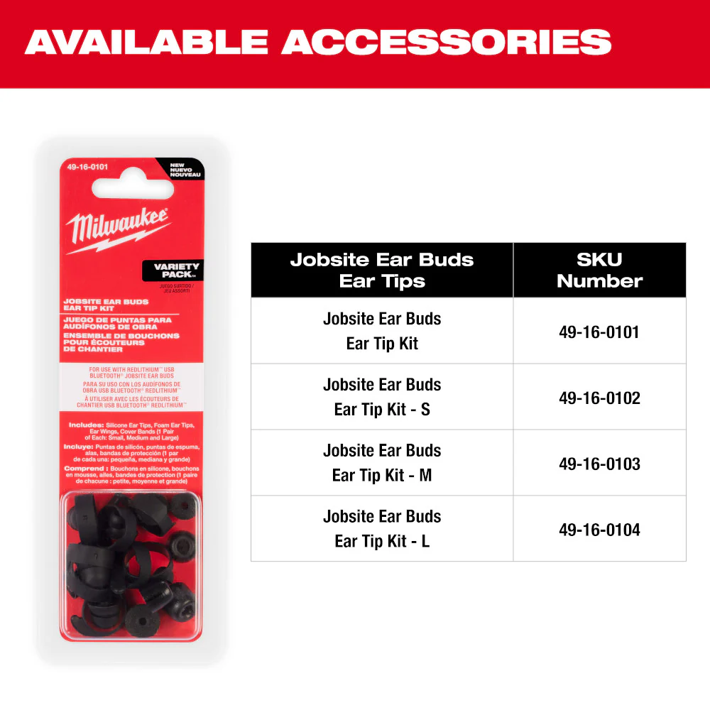 Milwaukee REDLITHIUM USB Bluetooth Jobsite Ear Buds - Image 15