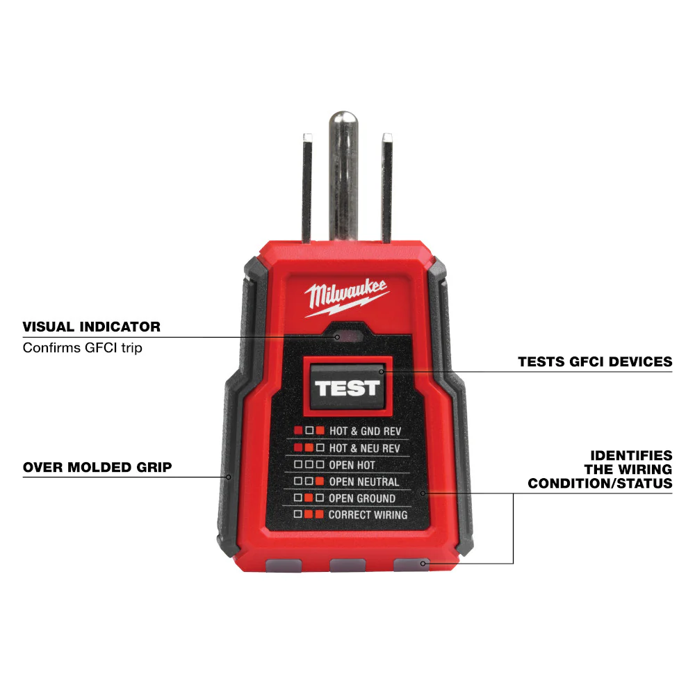 Milwaukee GFCI Receptacle Tester - Image 2