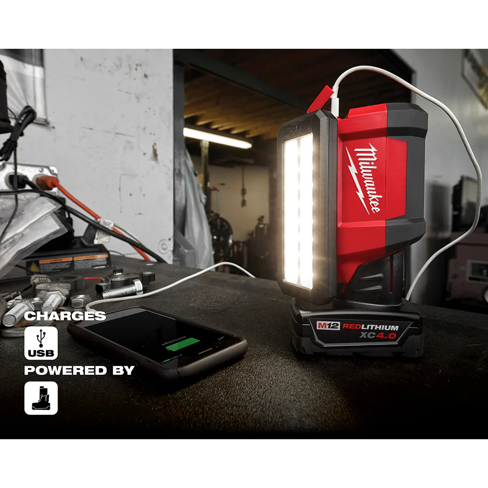 Milwaukee M12 Cordless ROVER Service and Repair Flood Light w/ USB Charging - Tool Only - Image 6
