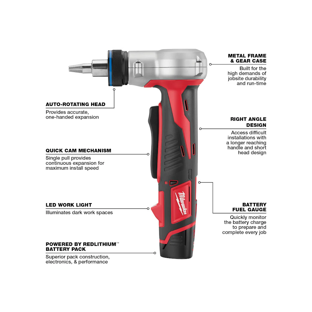 Milwaukee M12 Cordless ProPEX Expansion Tool Kit - Image 7