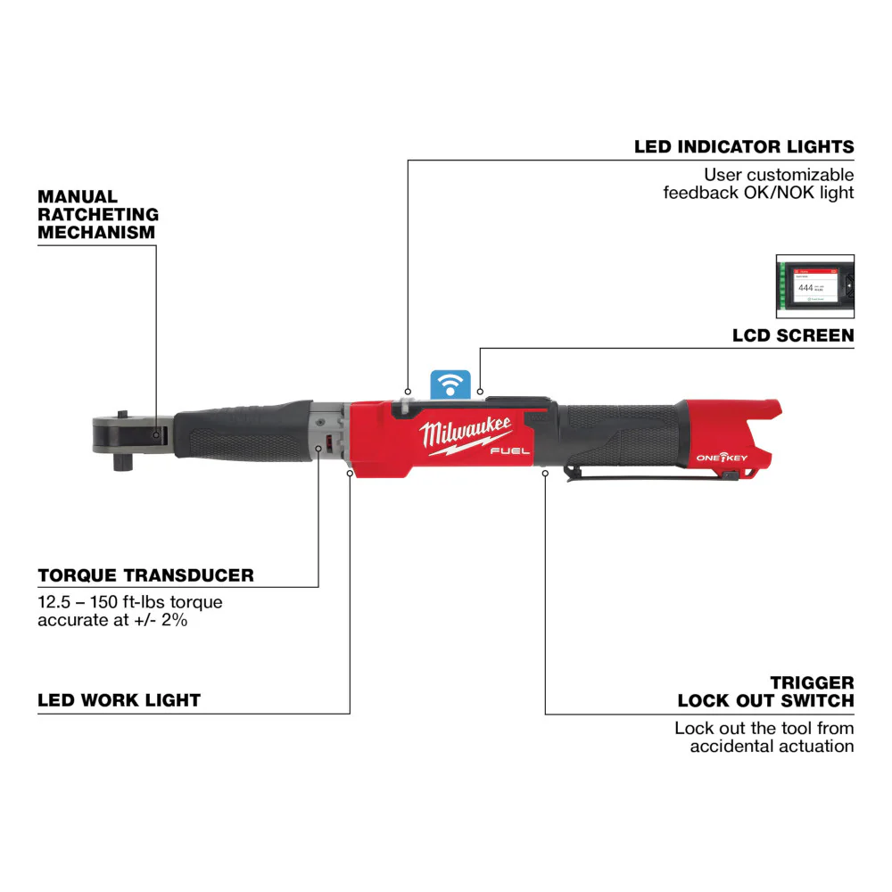 Milwaukee M12 FUEL™ 1/2" Digital Torque Wrench with ONE-KEY™ - Image 4