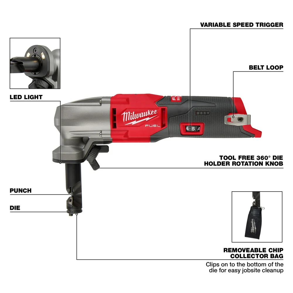 Milwaukee M12 FUEL 16 Gauge Nibbler - Tool Only - Image 4