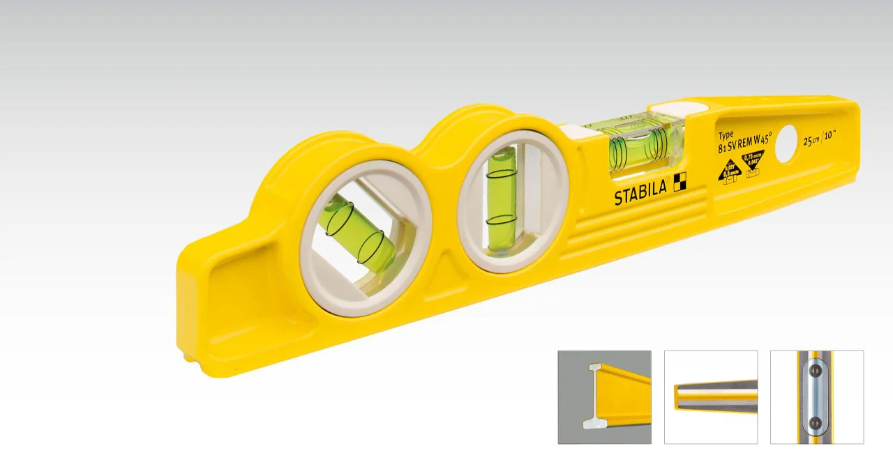 Stabila 81SMW45 10" Die Cast 3-Vial Torpedo Level