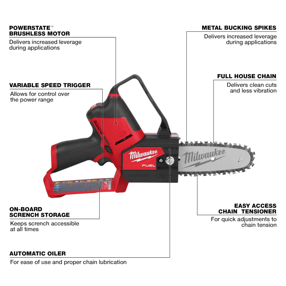 Milwaukee M12 FUEL Cordless HATCHET 6" Pruning Saw (Tool-Only) - Image 3