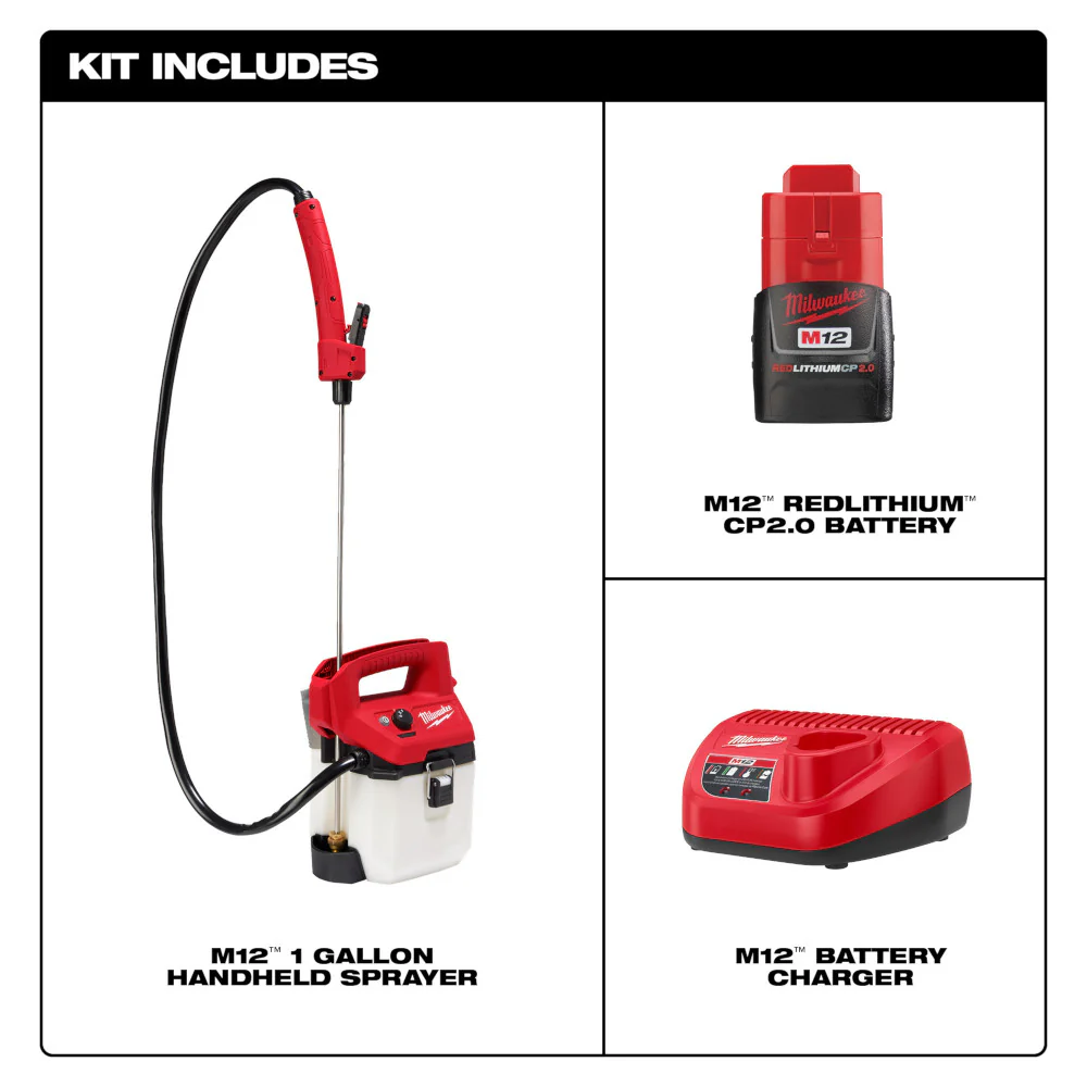 Milwaukee M12 Cordless 1 Gallon Handheld Sprayer Kit - Image 3