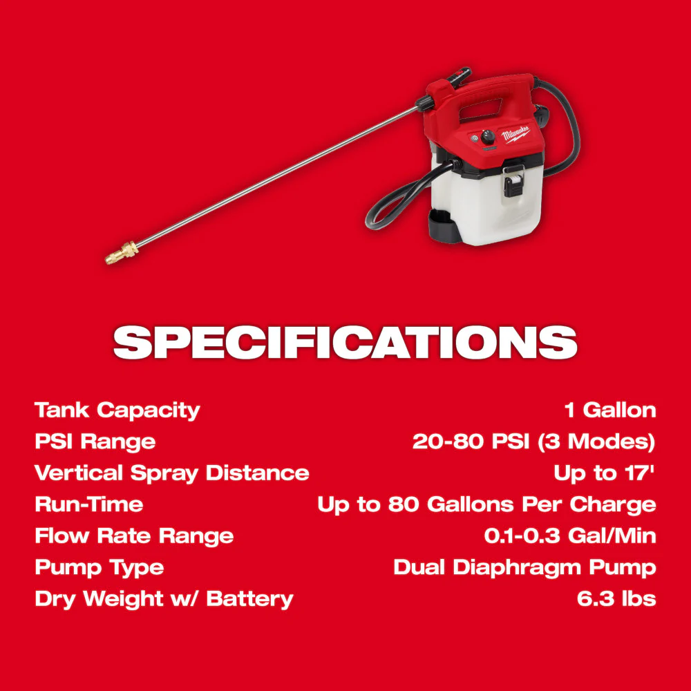 Milwaukee M12 Cordless 1 Gallon Handheld Sprayer Kit - Image 7