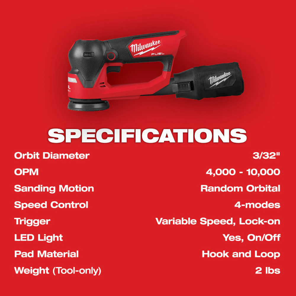 Milwaukee M12 FUEL™ 3" Random Orbital Detail Sander - Tool Only - Image 17