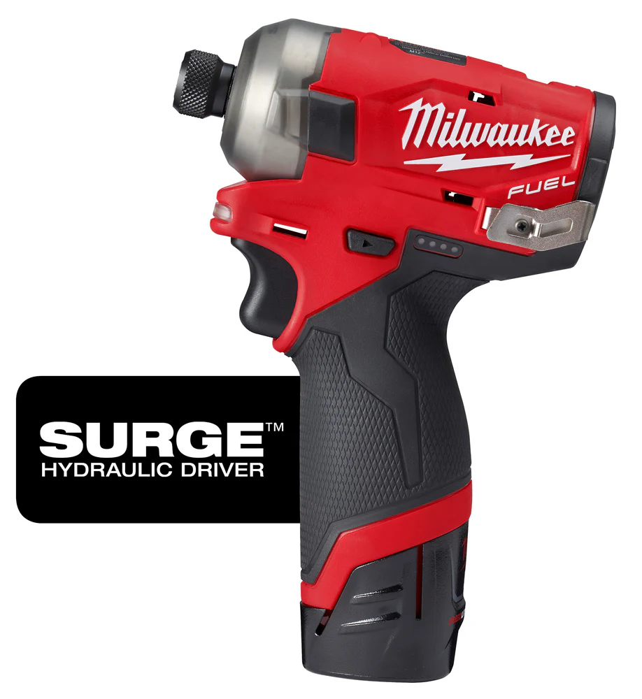 Milwaukee M12 FUEL Cordless SURGE 1/4" Hex Hydraulic Driver Two Battery Kit - Image 15