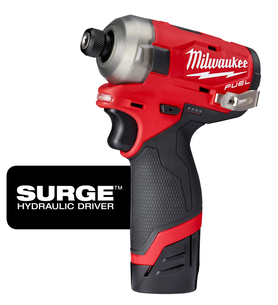 Milwaukee M12 FUEL Cordless SURGE 1/4" Hex Hydraulic Driver Two Battery Kit - Image 16