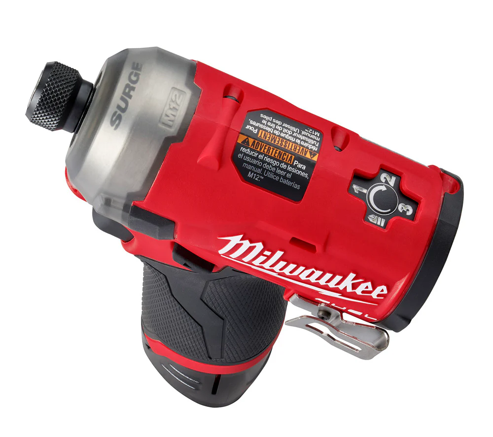 Milwaukee M12 FUEL Cordless SURGE 1/4" Hex Hydraulic Driver Two Battery Kit - Image 17