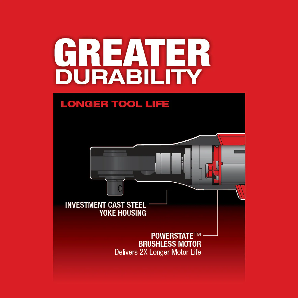 Milwaukee M12 FUEL Cordless 3/8" Ratchet Two Battery Kit - Image 6
