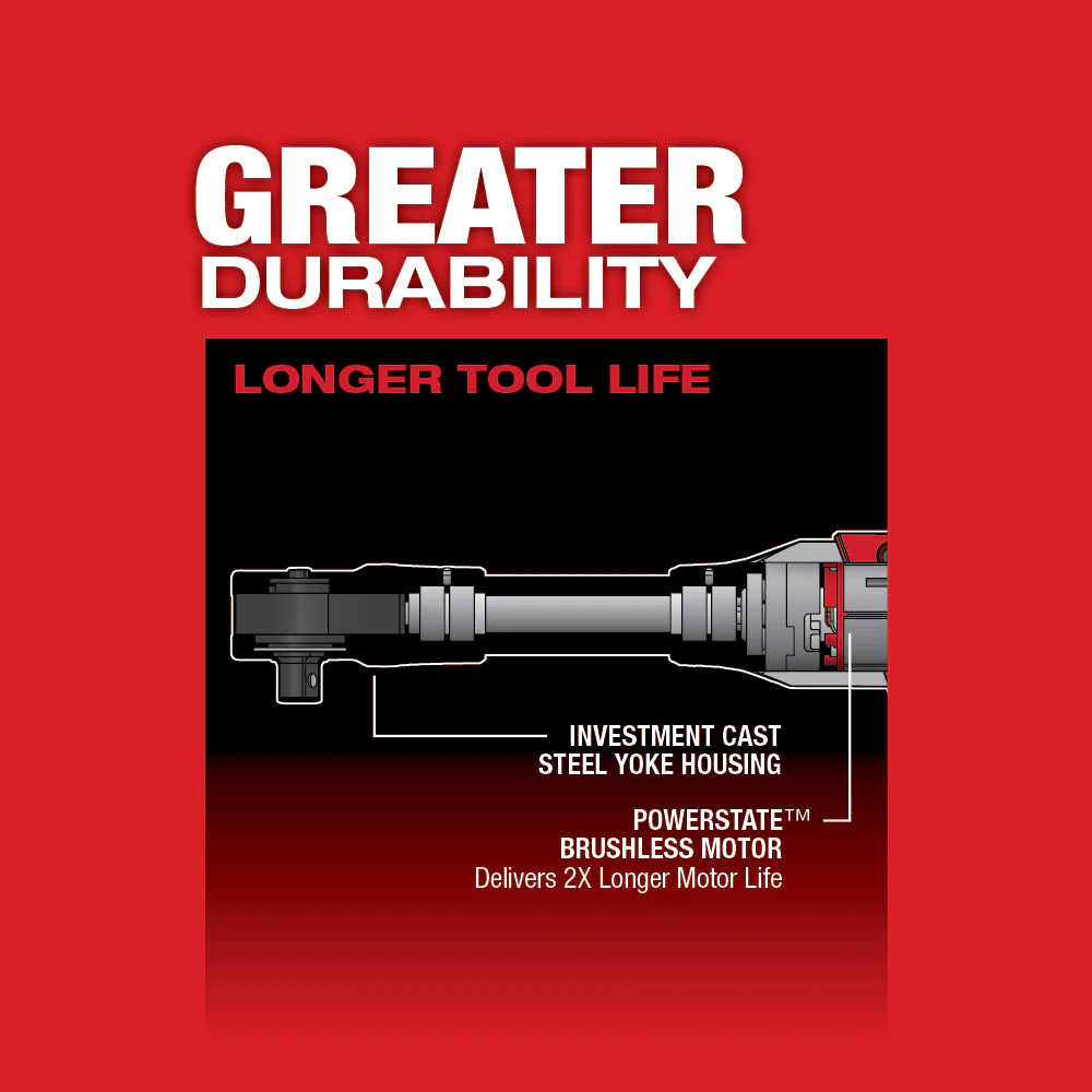 Milwaukee M12 FUEL Cordless 3/8" Extended Reach Ratchet - Tool Only - Image 5