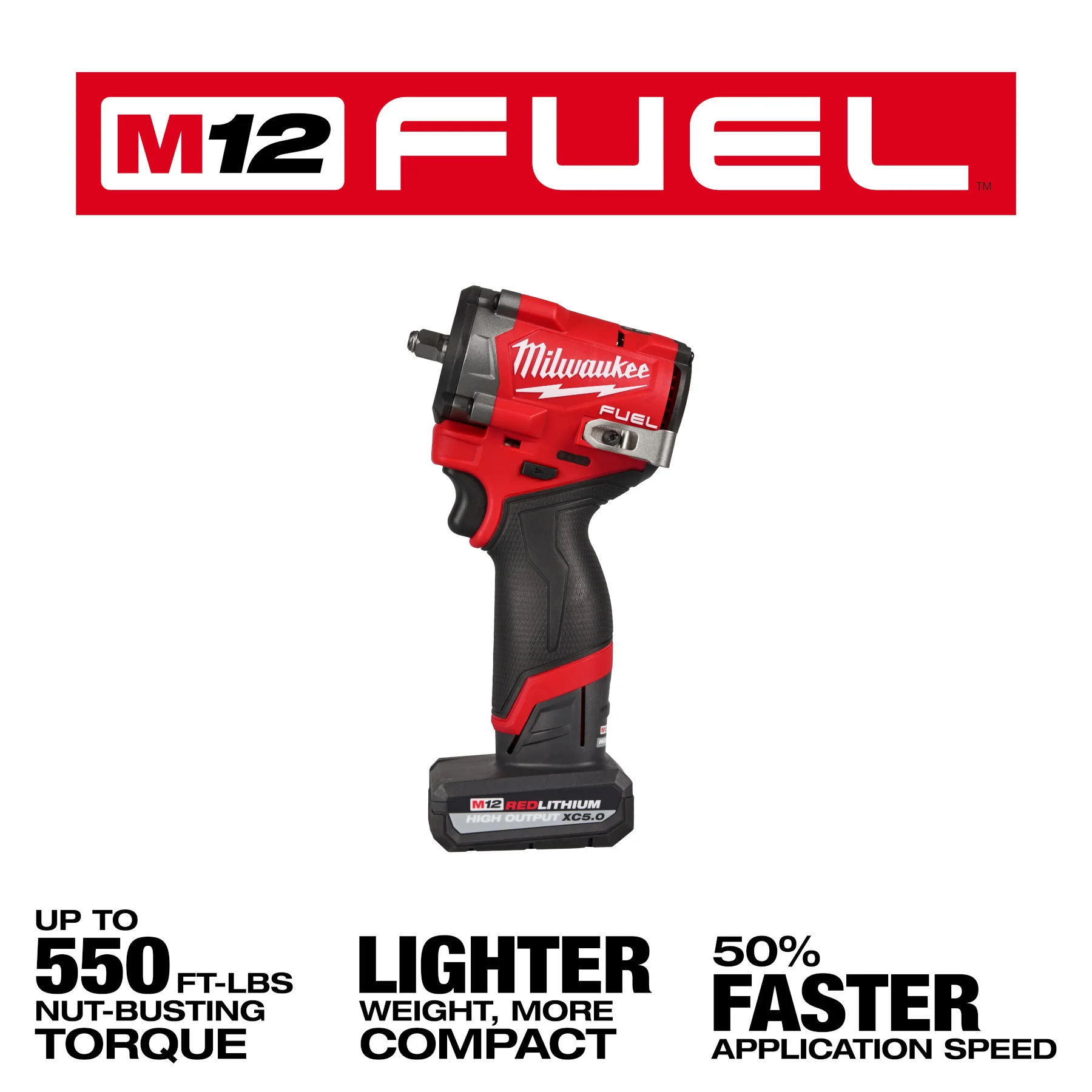 Milwaukee M12 FUEL™ Stubby 3/8" Impact Wrench 2 Battery Kit - Image 13