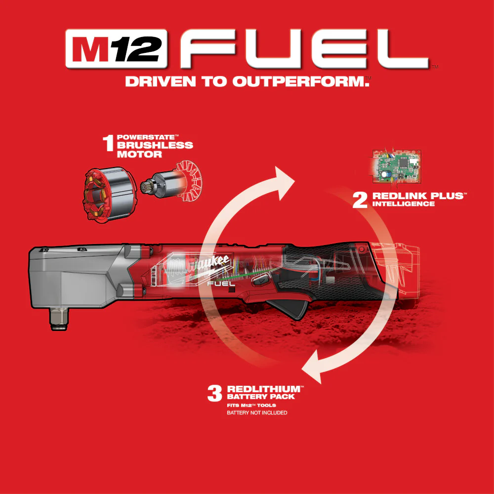 Milwaukee M12 FUEL™ 1/2" Right Angle Impact Wrench - Tool Only - Image 6