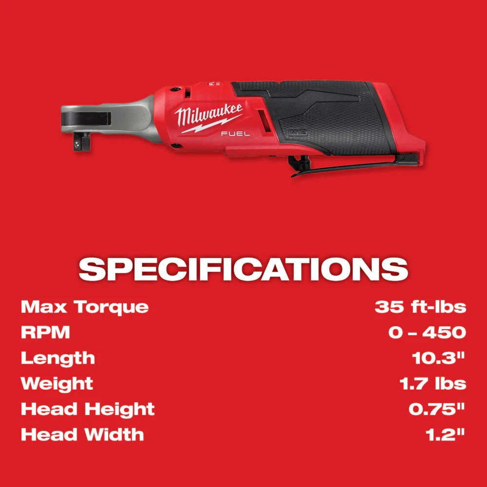 Milwaukee M12 FUEL 3/8" High Speed Ratchet - Tool Only - Image 7