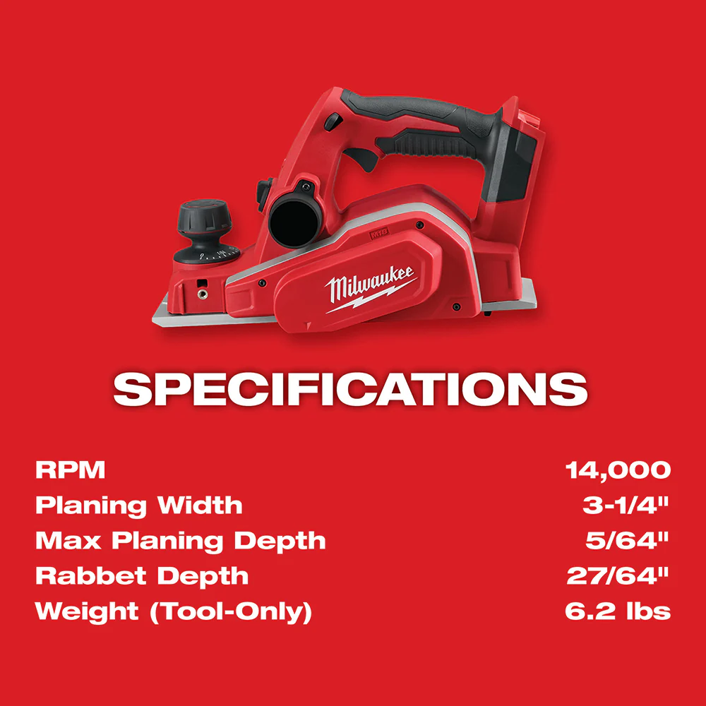 Milwaukee M18 Cordless 3-1/4" Planer-Tool Only - Image 4