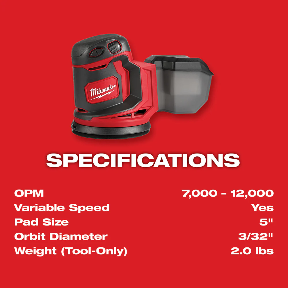 Milwaukee M18 Cordless Random Orbit Sander - Tool Only - Image 4