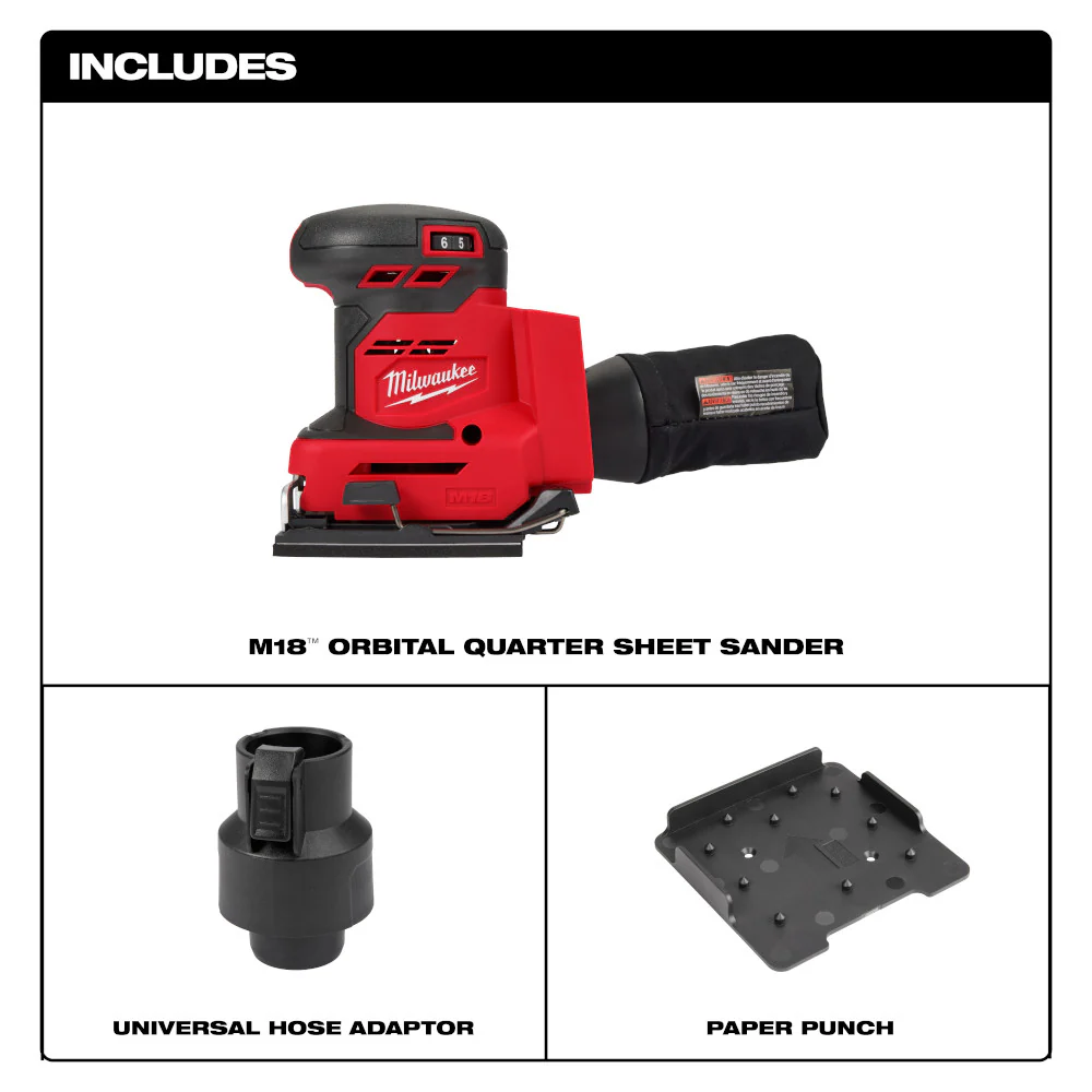 Milwaukee M18 Orbital 1/4 Sheet Sander - Tool Only - Image 2