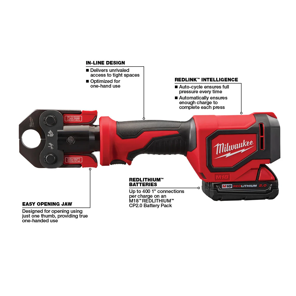 Milwaukee M18 Cordless Short Throw Press Tool Kit with PEX Crimp Jaws - Image 6