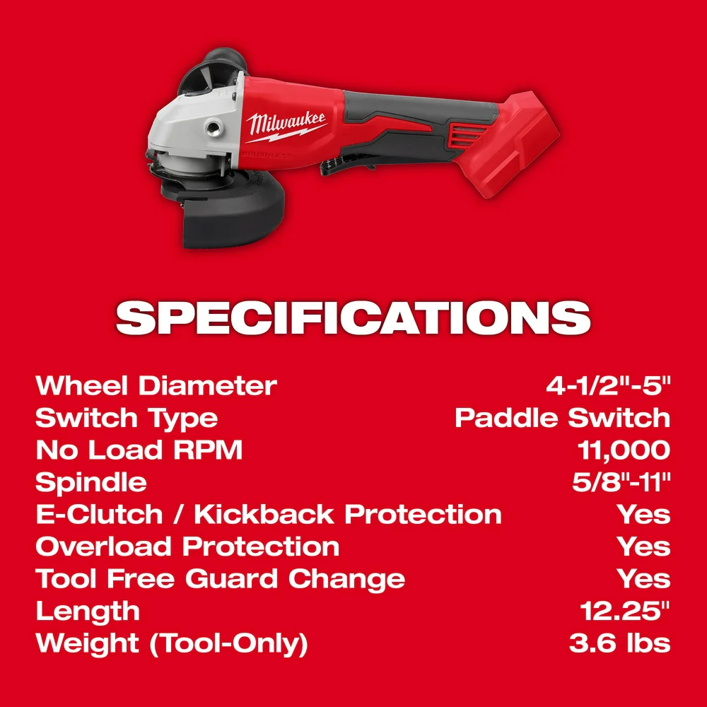 Milwaukee M18™ Brushless 4.5" / 5" Paddle Switch Cut-Off Grinder - Tool Only - Image 4